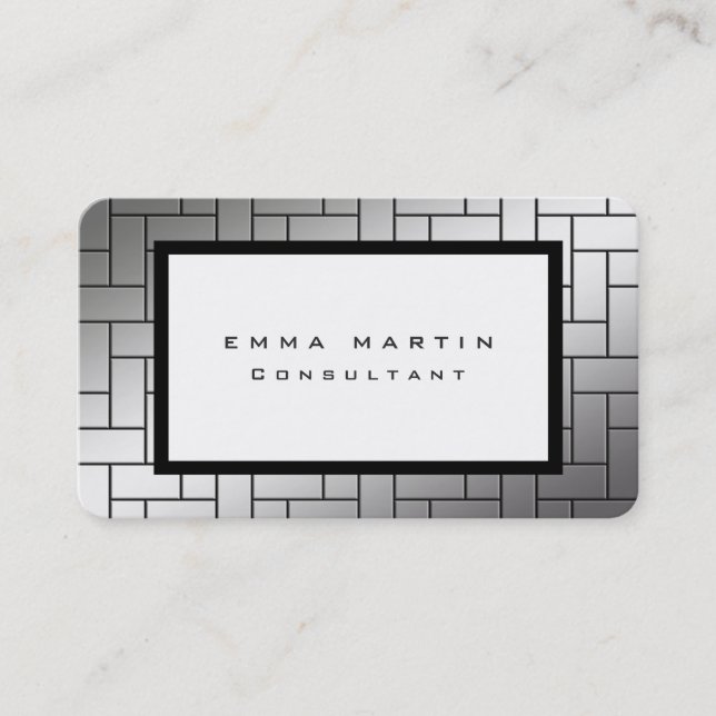 Carte De Visite Silver Grey Blanc Unique tendance Creative (Devant)