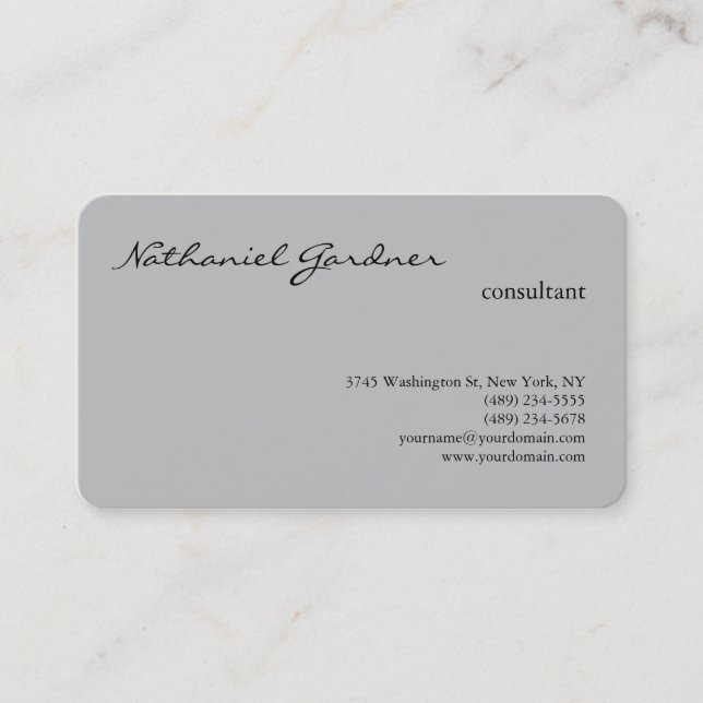 Carte De Visite Silver Grey tendance Plaine créative moderne (Devant)
