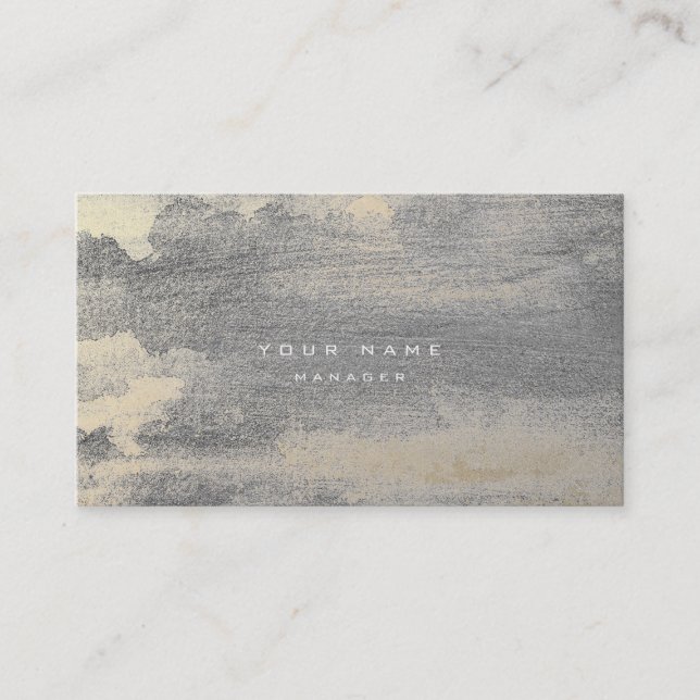 Carte De Visite Silver Grungy Sepia Gold Cement Mur Gris Minimal (Devant)