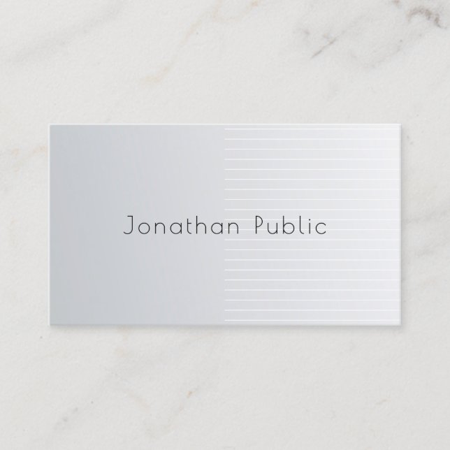 Carte De Visite Silver Modèle Professionnel Luxe Moderne Élégant (Devant)