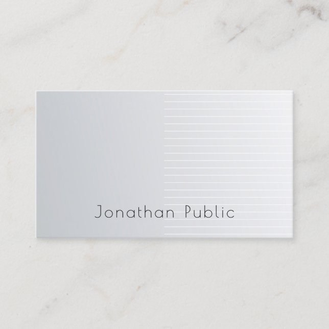 Carte De Visite Silver Modèle Professionnel Luxe Moderne Élégant (Devant)