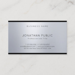 Carte De Visite Silver Moderne Élégant Professionnel Glamour Plat
