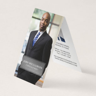 Carte De Visite Silver Plaque Minimal Professionnel Logo & Photo