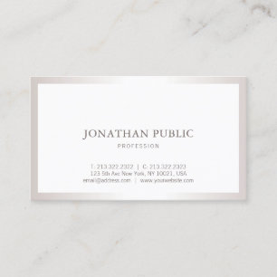 Carte De Visite Silver Professional Plat élégant élégant moderne