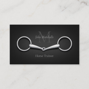Carte De Visite Silver Snaffle Un Peu Élégant Monogrammé Equestrié