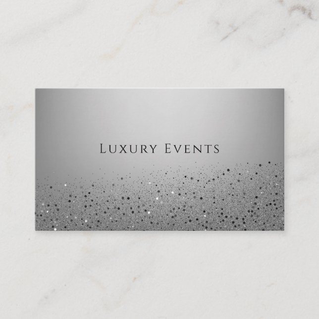 Carte De Visite Silver Sparkle Sparkle Parties scintillant Fête Or (Devant)