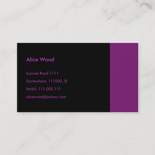 Carte de visite simple (Devant)