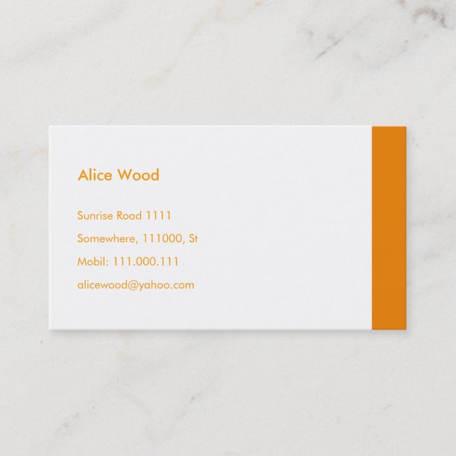 Carte de visite simple (Devant)