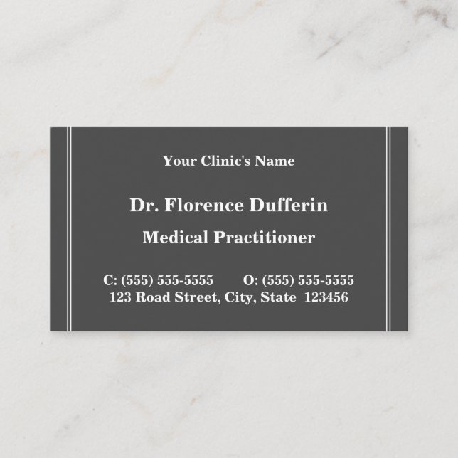 Carte de visite simple (Devant)