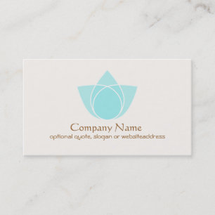 Carte de visite simple à fleurs de lotus bleu