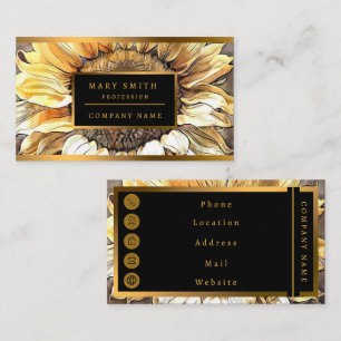 Carte De Visite Simple Art moderne Sun Sunflower Collection