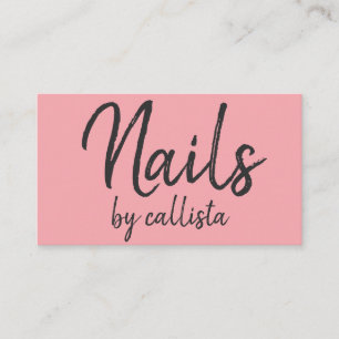 Carte De Visite Simple Artsy Black Rose Typographie Nail Tech
