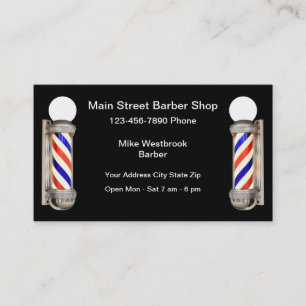 Carte De Visite Simple Barber Shop Light Thème