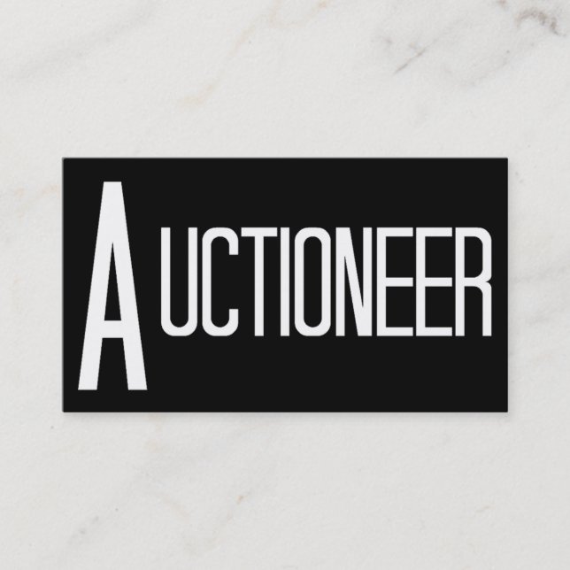 Carte de visite simple Black Auctioner (Devant)