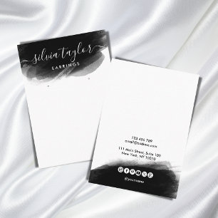 Carte De Visite Simple Black White Calligraphie art Écran d'oreill