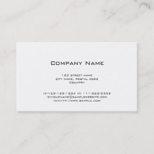 Carte De Visite simple, blanc