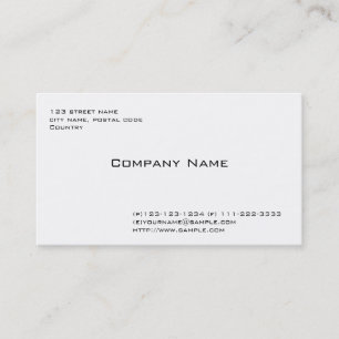 Carte De Visite simple, blanc