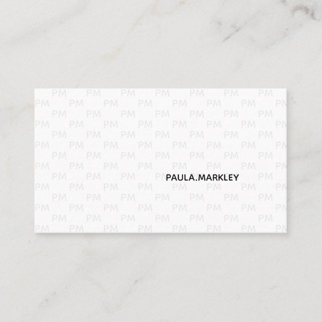 Carte De Visite Simple blanc clair gris moderne Motif Monogramme (Devant)