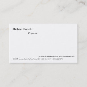 Carte De Visite Simple blanc minimaliste sobre apparence moderne