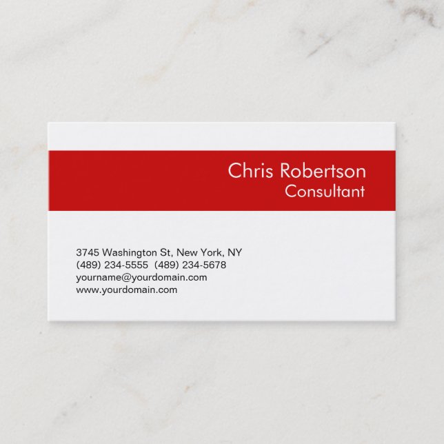 Carte de visite simple blanc moderne (Devant)