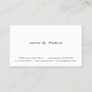 Carte De Visite Simple Blanc simple professionnel