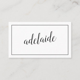 Carte De Visite Simple blanc styliste signature de script chic