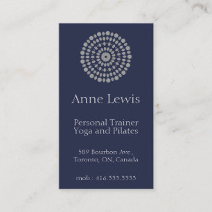 Carte de visite simple bleu avec design Mandala