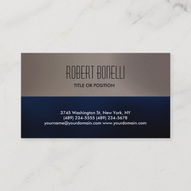 Carte de visite simple bleu beige (Devant)