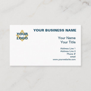 Carte De Visite Simple bleu et blanc minimaliste professionnel