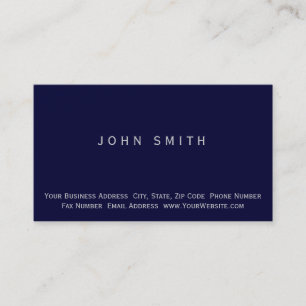 Carte de visite simple bleu foncé