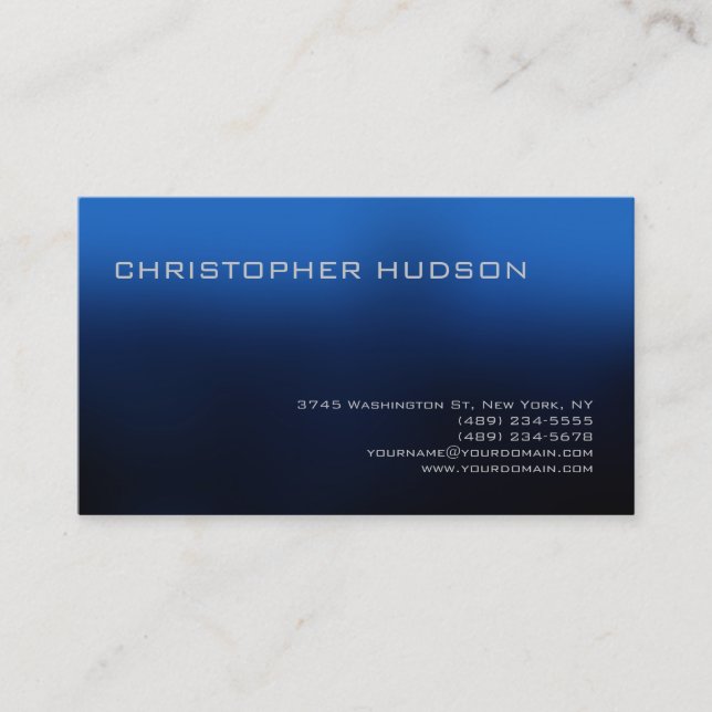 Carte de visite simple bleu moderne (Devant)