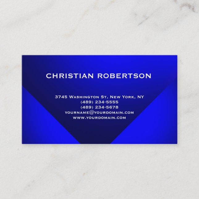 Carte de visite simple bleu moderne simple (Devant)