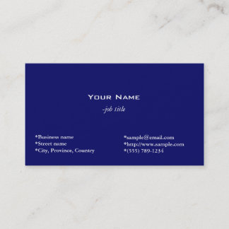 carte de visite simple bleue