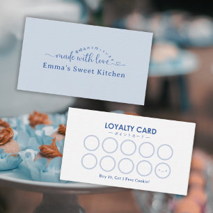 Carte De Visite Simple Blue Récompenses de Boulangerie Fabriquées