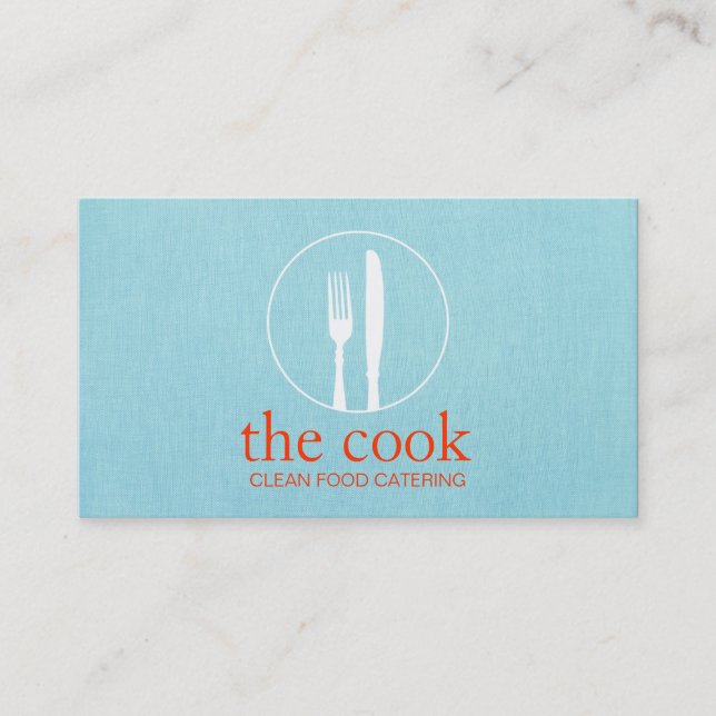 Carte De Visite Simple Chef Personnel Cuisine Moderne Turquoise (Devant)