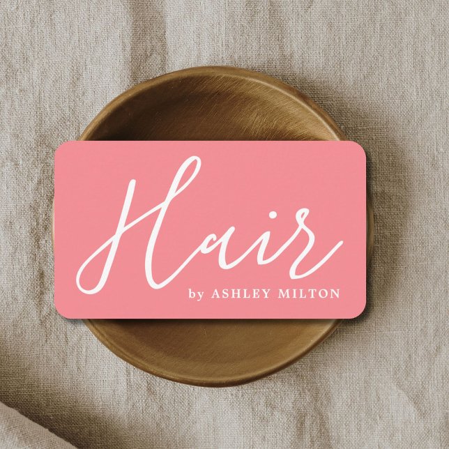 Carte De Visite Simple Clean Rose White Hair Stlist (Créateur téléchargé)