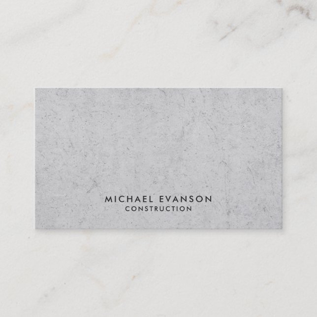 Carte De Visite Simple Concrete Look Construction Professional (Devant)