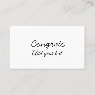 Carte De Visite Simple congratulation graduation add your