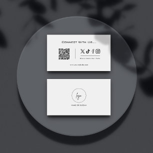 Carte De Visite Simple Connect With Us Social Media QR Code Logo