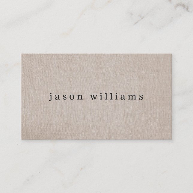 Carte De Visite Simple Couleur De Linge Beige Tan (Devant)