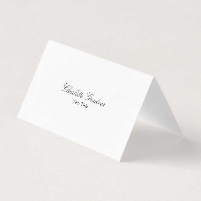 Carte De Visite Simple, créatif, design unique, blanc (Devant)