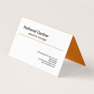 Carte De Visite Simple Créatif Moderne Minimaliste Orange Blanc