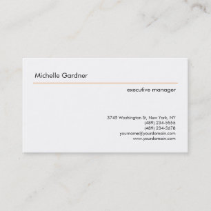 Carte De Visite Simple Créatif Moderne Minimaliste Orange Blanc