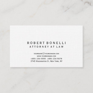 Carte de visite simple d'avocat unique de toile