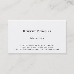 Carte de visite simple de Black White Manager
