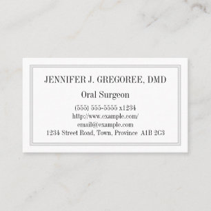 Carte de visite simple de chirurgien buccal