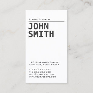 Carte de visite simple de chirurgien plasticien si