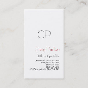 Carte de visite simple de consultant noir blanc