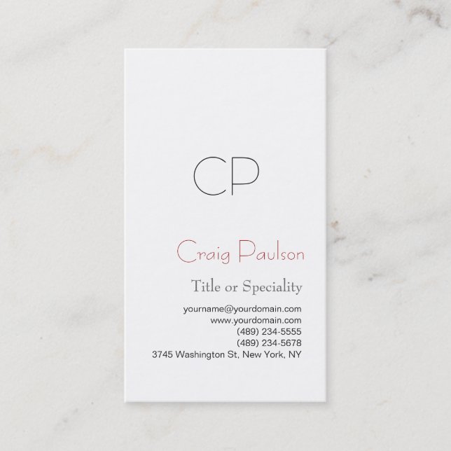 Carte de visite simple de consultant noir blanc (Devant)