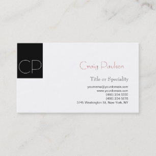 Carte de visite simple de consultant noir blanc